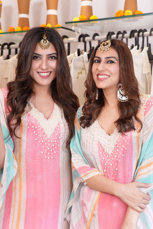 Pearl Pink Kaftan Set